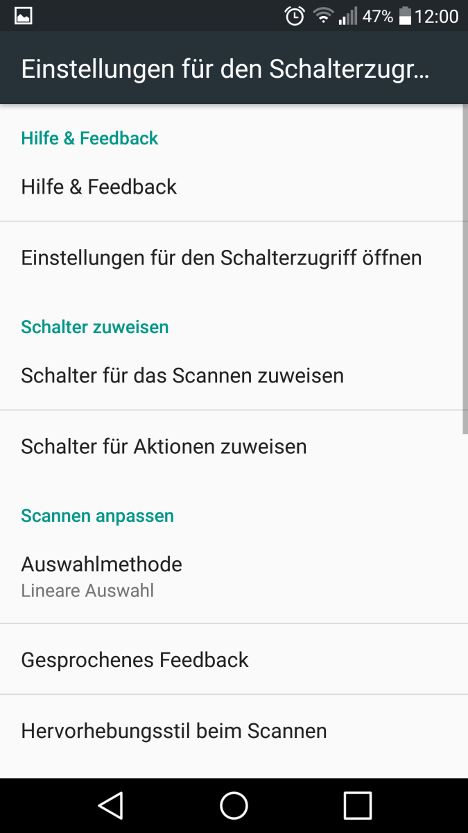 Android 6: Schalterzugriff einstellen (Bild1)