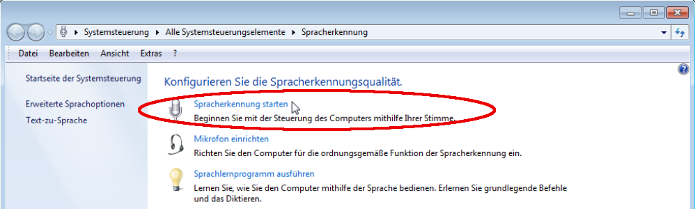 Windows Einstellungen Spracherkennung