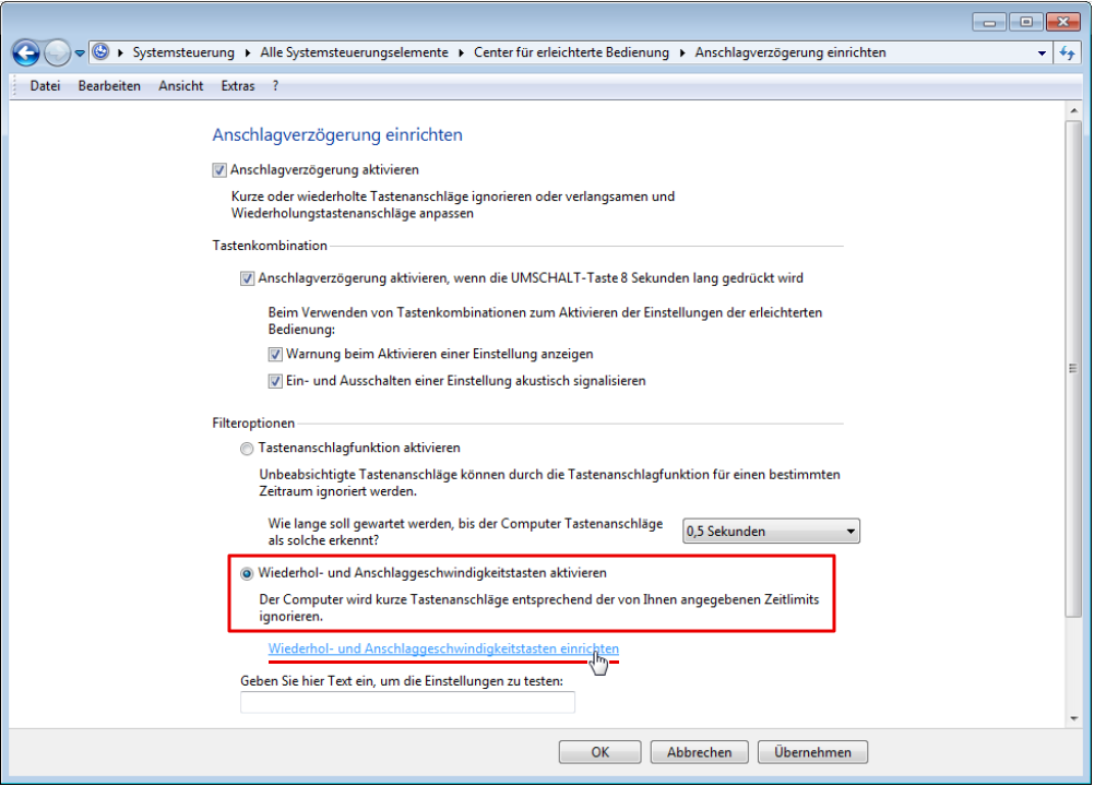 windows Einstellung Wiederholrate